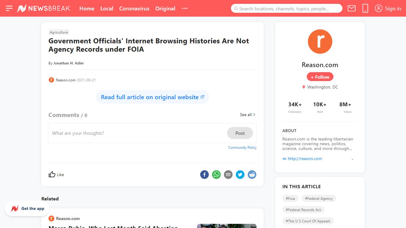 Government Officials' Internet Browsing Histories Are Not Agency ...